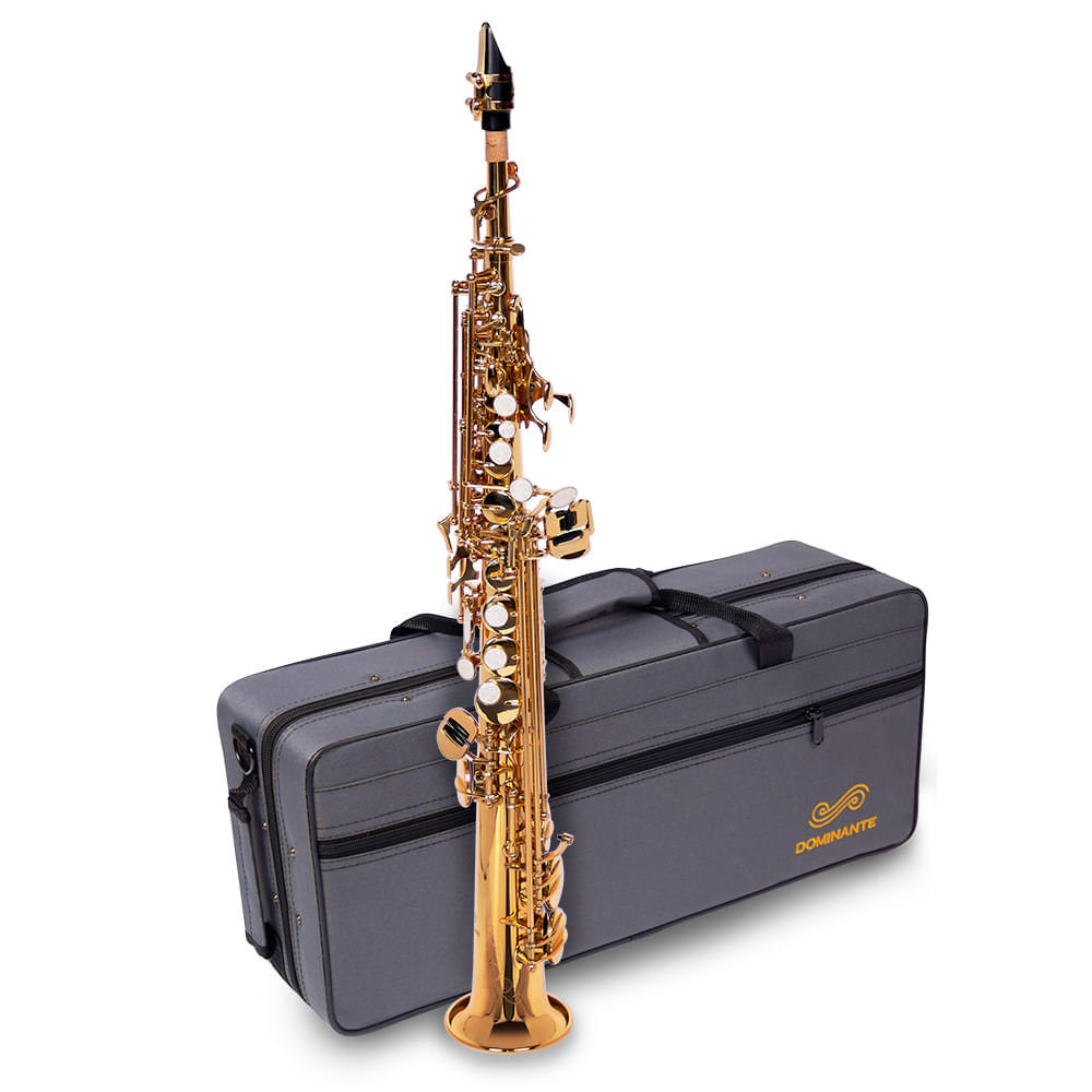 Sax Soprano Reto BB Dourado Com Semi Case 16462 - Dominante
